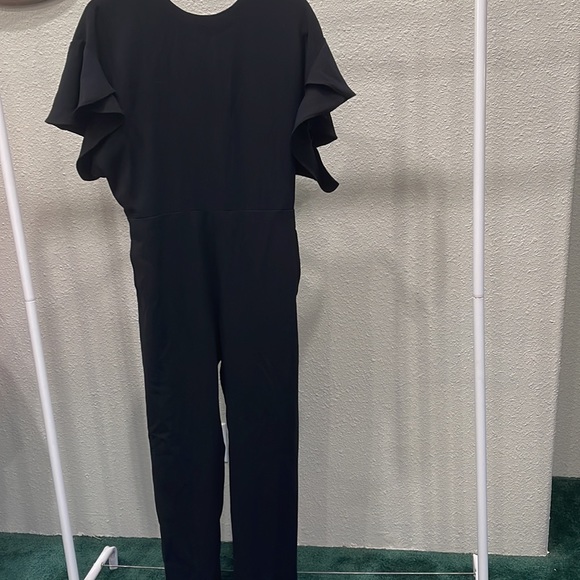 Iro European Black Ruffle Sleeve Jumpsuit w/ Pockets Size 38 (Small) - Picture 3 of 7